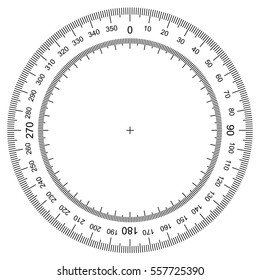 Blank Protractor Actual Size Graduation Isolated Stock Vector (royalty 