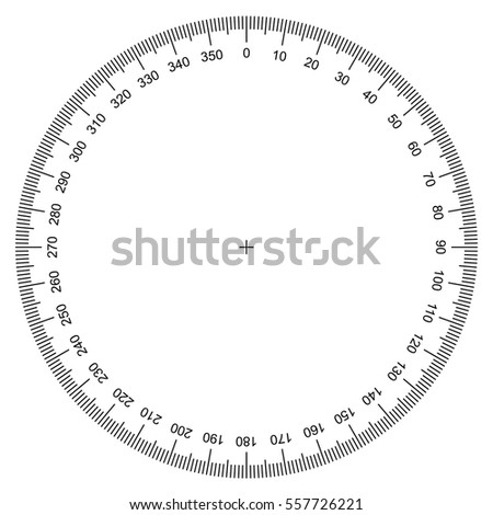 blank protractor - Actual Size Graduation isolated on background vector
