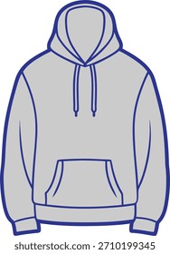 Blank Pullover Sudadera con capucha Ilustración vectorial plana