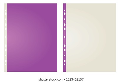 Leerer violetter Papierordner. Vektorgrafik