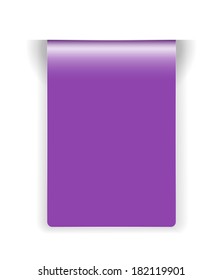 The blank purple rectangle tag / the purple glossy tag / the label