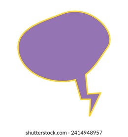 Blank purple speech bubble isolated on a white background. Vector illustration of a thought balloon.