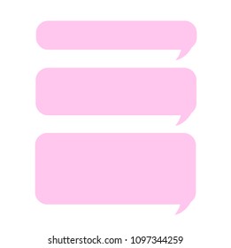 Blank purple speech bubbles, flat phone chat bubbles,  sms messages