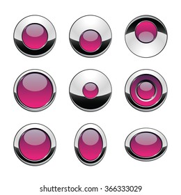 Blank purple web buttons for website or app. Vector