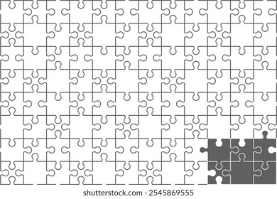 Blank Puzzle Pieces with Missing Corner Part