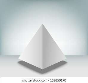 blank pyramid on white background 