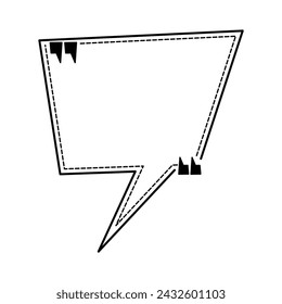 Blank quote frame template icon