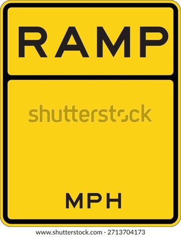 Blank Ramp Speed Advisory Road Sign Design Vector