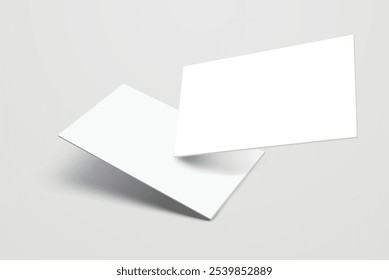 Blank realistic business card, gift card or credit card with shadow. Mockup design for presentation branding, corporate identity, ads, personal, stationery, document, graphic presenting. Vector
