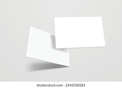 Tarjeta de visita realista en blanco, Tarjeta de regalo o tarjeta de crédito con sombra. Diseño de maquetas para presentación de marca, identidad corporativa, anuncios, personal, papelería, documento, presentación gráfica. Vector
