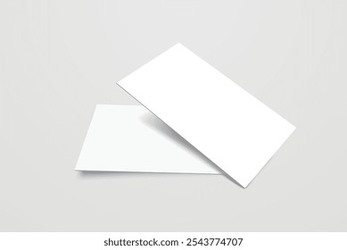 Tarjeta de visita realista en blanco, Tarjeta de regalo o tarjeta de crédito con sombra. Diseño de maquetas para presentación de marca, identidad corporativa, anuncios, personal, papelería, documento, presentación gráfica. Vector
