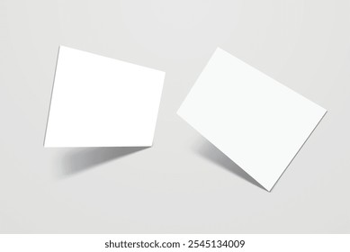 Tarjeta de visita realista en blanco, Tarjeta de regalo o tarjeta de crédito con sombra. Diseño de maquetas para presentación de marca, identidad corporativa, anuncios, personal, papelería, documento, presentación gráfica. Vector
