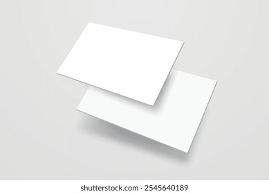 Tarjeta de visita realista en blanco, Tarjeta de regalo o tarjeta de crédito con sombra. Diseño de maquetas para presentación de marca, identidad corporativa, anuncios, personal, papelería, documento, presentación gráfica. Vector
