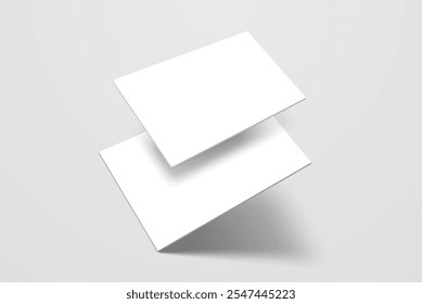 Tarjeta de visita realista en blanco, Tarjeta de regalo o tarjeta de crédito con sombra. Diseño de maquetas para presentación de marca, identidad corporativa, anuncios, personal, papelería, documento, presentación gráfica. Vector
