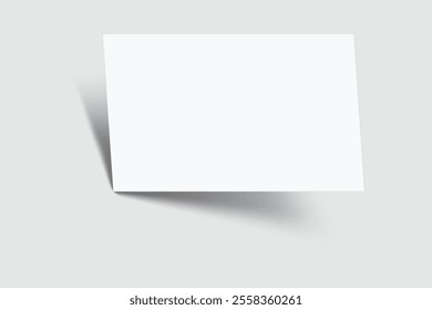 Blank realistic business card, gift card or credit card with shadow. Mockup empty design for presentation branding, corporate identity, ads, invitation card, stationery, document, voucher. Vector
