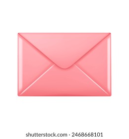 Blank realistic closed envelope in 3D style. Folded envelope isolated on white background. Vector illustration