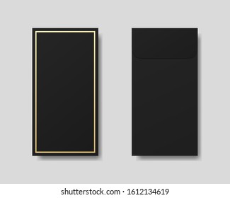 Blank realistic closed envelopes front and back view mockup. Mockup vector isolated. Template design. Realistic vector illustration.