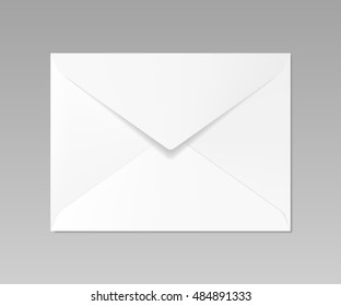 Blank realistic closed white envelope mockup