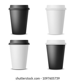 Blank realistic coffee cups mockup