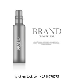 Blank realistic cosmetic bottle mockup on black for banner promotional
