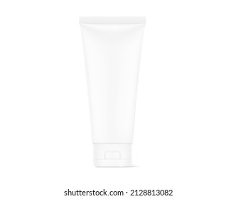 Blank realistic cosmetic tube isolated on white background. Can be used for cosmetic, medical, gels, creams, shampoo and pastes. Face, side and back view. Vector illustration. EPS10.	