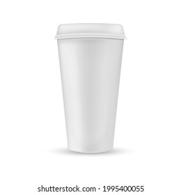 Blank realistic cup mockup.Vector illustration isolated on white background.Eps 10.