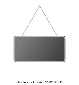 blank realistic door hanging plate white background vector