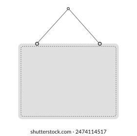 Blank realistic door hanging plate. Outdoor display signs with transparent background.