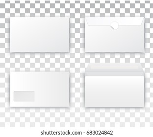 Blank realistic envelope set vector