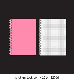 Blank realistic notebook. Diary notepad, paper page and notebook