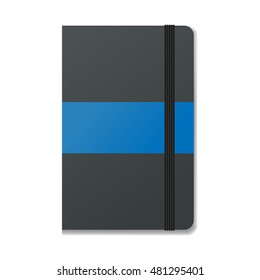 Blank realistic notebook with elastic band mockup