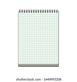 Blank realistic notebook isolated on white background. Vector illustration