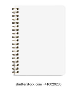 Blank Realistic Notebook Size A5 Isolated On White Background