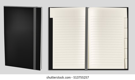 blank realistic  notepad notebook, diary, planner.Template for your design