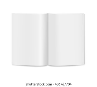 Blank realistic opened book, magazine mockup