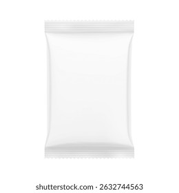 Blank realistic pillow bag mockup. Front view. Vector illustration isolated on white background. Perfect to create your final pack shot. EPS10.	