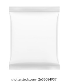 Blank realistic pillow bag mockup. Front view. Vector illustration isolated on white background. Perfect to create your final pack shot. EPS10.	