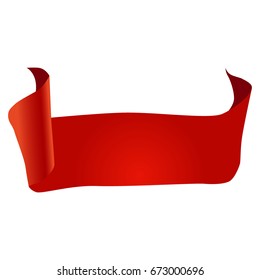 Blank realistic red paper banner, vector illustration
