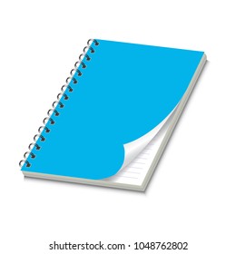 blank realistic spiral 3d notepad isolated on white background. Vector illustration.