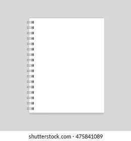 Blank Realistic Spiral Notebook Mockup