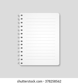 Blank realistic spiral notebook, notepad isolated on white background. 