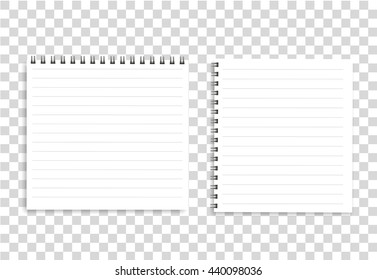 Blank realistic spiral notebook with shadow