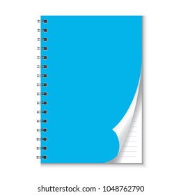 blank realistic spiral notepad isolated on white background. Vector illustration.
