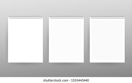 Portátil de cartón espiral en blanco aislado en vector blanco.