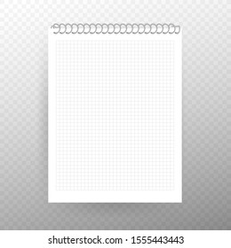 Blank realistic spiral notepad notebook isolated on white vector.