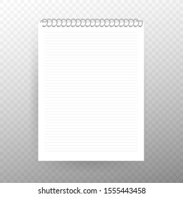Blank realistic spiral notepad notebook isolated on white vector.