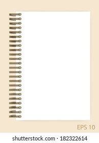 Blank realistic spiral notepad notebook isolated on white vector