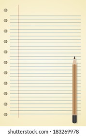 blank realistic spiral notepad notebook and pencil vector