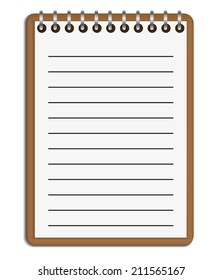 blank realistic spiral notepad notebook isolated on white vector