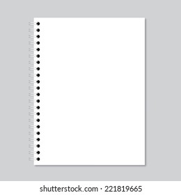 blank realistic spiral notepad notebook isolated on white vector